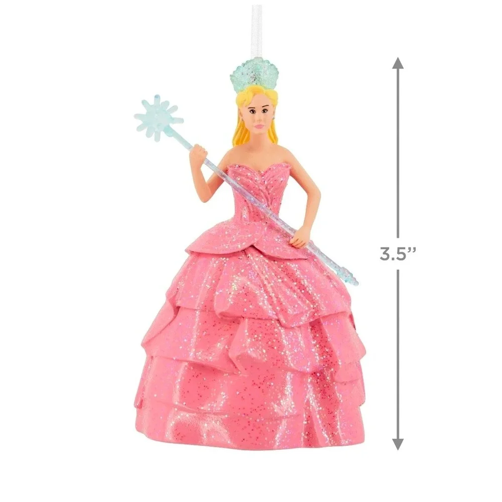 Hallmark Wicked Glinda Christmas Tree Ornament‎ Glitter Pink Gown Wand